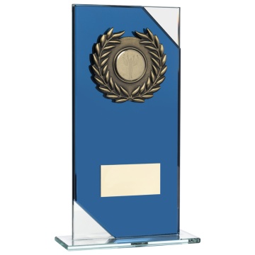 Glass Plaque in Blue and Clear 3 Sizes