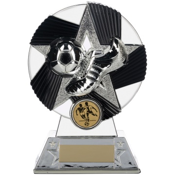 Two Tone Boot and Ball in Bright Silver and Black 3 Sizes