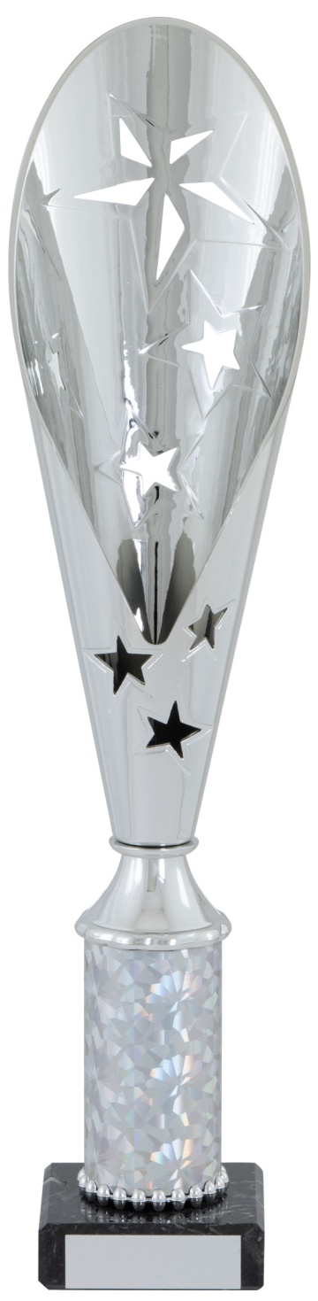 All Activity in Bright Silver with Laser Cut Top on Marble Base in 4 sizes