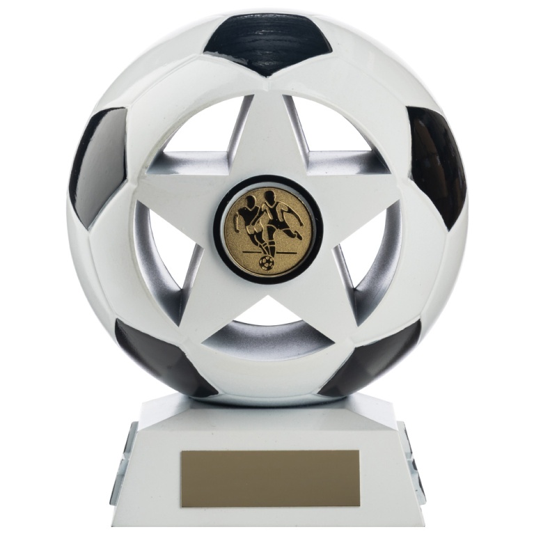 Two Tone Football Ball and Star in White and Black 7 Colours