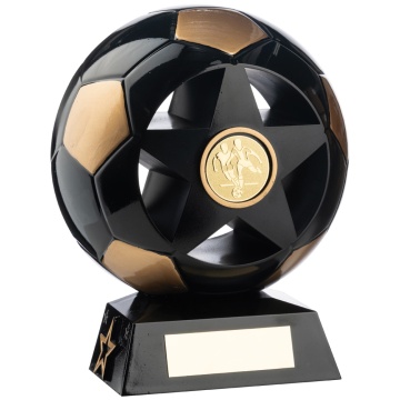 Two Tone Football Ball and Star in Black and  Gold 7 Colours