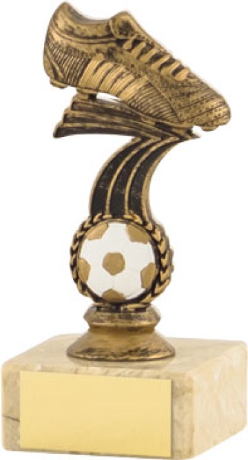 Antique Gold Football top on Cream marble column and base for 1" Centre in 2 sizes