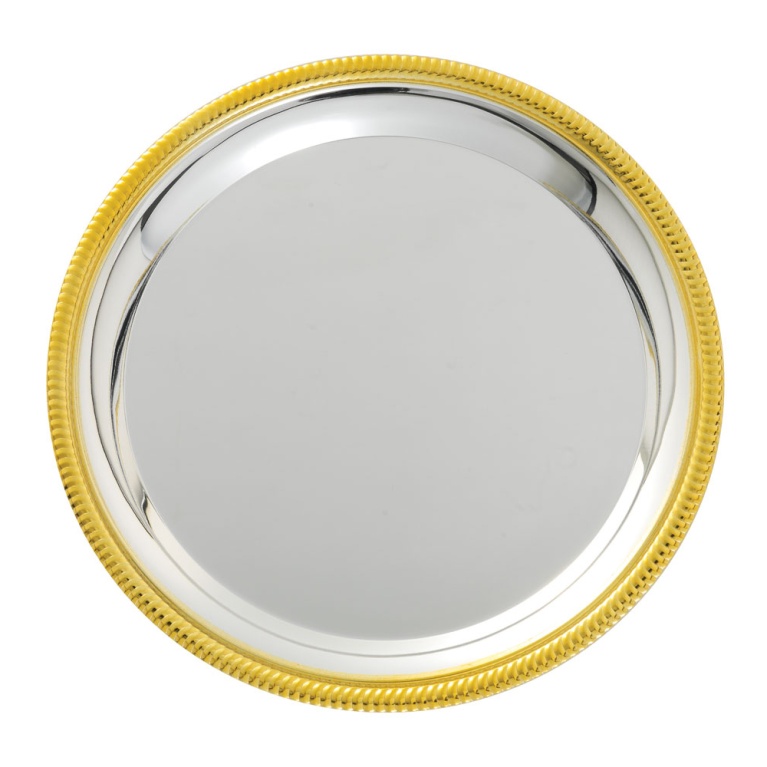 Silver Plated Salver with Gold Trim 4 sizes
