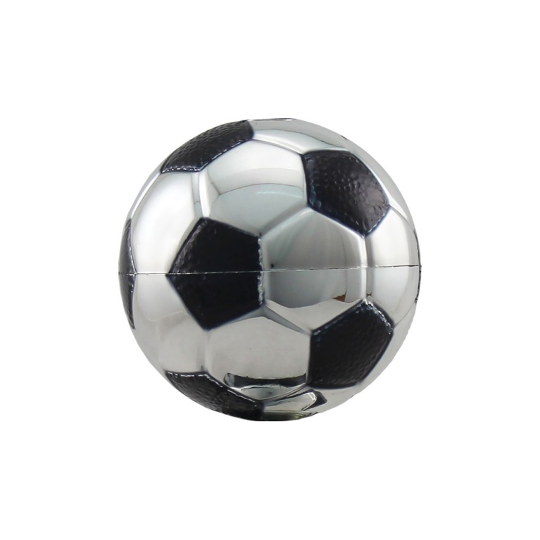 Bright Silver Football Ball Top with Black Trim top 4 sizes