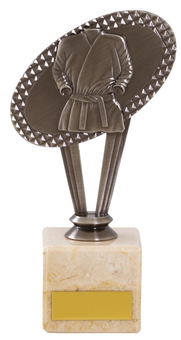 Metal Martial Arts Top on Marble Column 3 sizes 3 colours