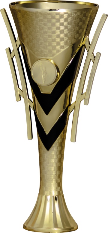 Bright Gold Cup/Riser with Black Trim and Handles 1 size