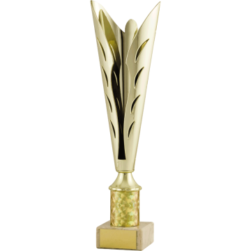 Abstract All Activity with Bright Gold Top with Gold Trim and Column on Marble Base in 5 sizes