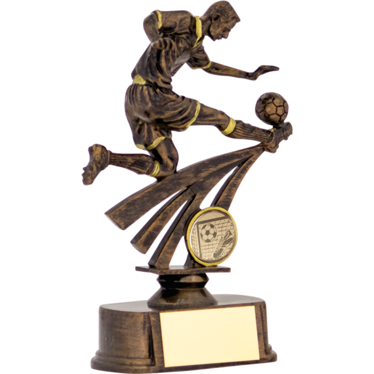 Premier Football Award in Antique Gold for 1" Centre in 4 sizes