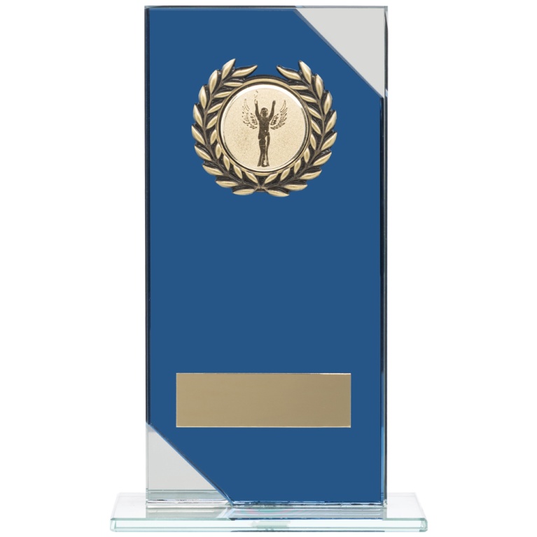 Glass Plaque in Blue and Clear 3 Sizes