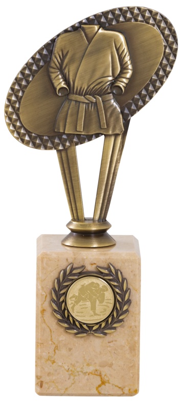 Metal Martial Arts Top on Marble Column 3 sizes 3 colours