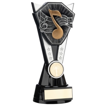 Two Tone Stand  Music Note  in Silver and    Black 4 sizes