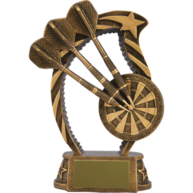 3 darts and Board in Antique Gold 3 sizes