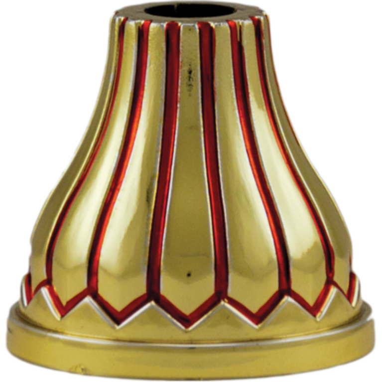 Bright Gold Bell Stem/Riser with Red Trim in 4 sizes
