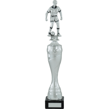 Bright Silver Figurine on Stem with Marble Base in 3 Sizes