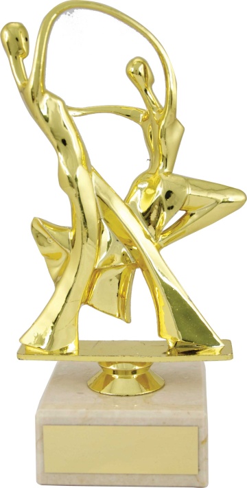 Artistic Dance Couple in Bright Gold